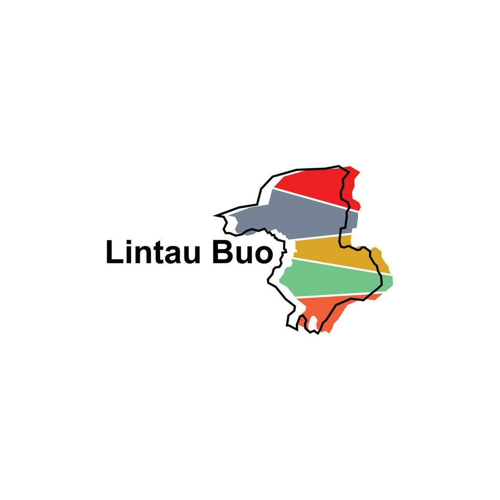 Map City of Lintau Buo World Map International vector template with outline, graphic sketch style isolated on white background