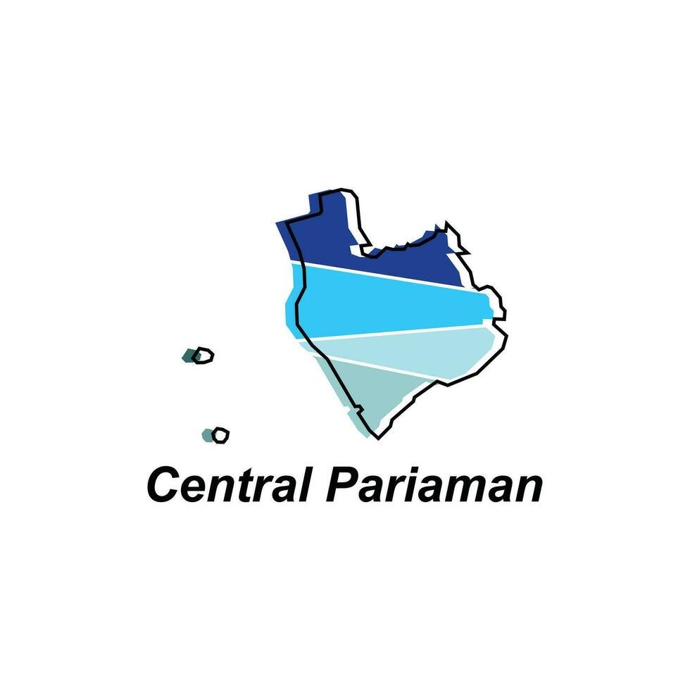Central Pariaman map. vector map of Indonesia Country colorful design, illustration design template on white background