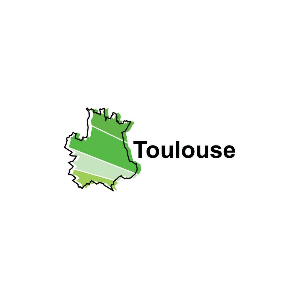 Toulouse City Map Vector isolated illustration of simplified administrative, map of France Country design template