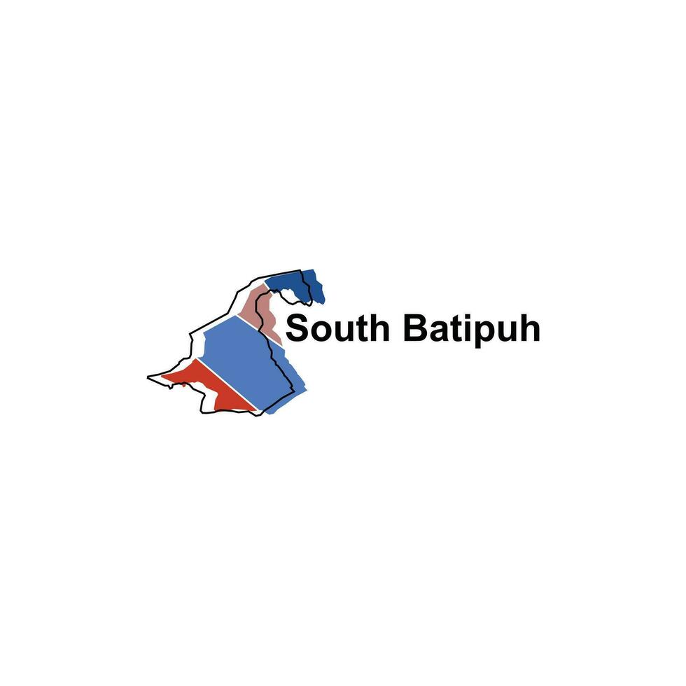 South Batipuh map. vector map of Indonesia Country colorful design, illustration design template on white background