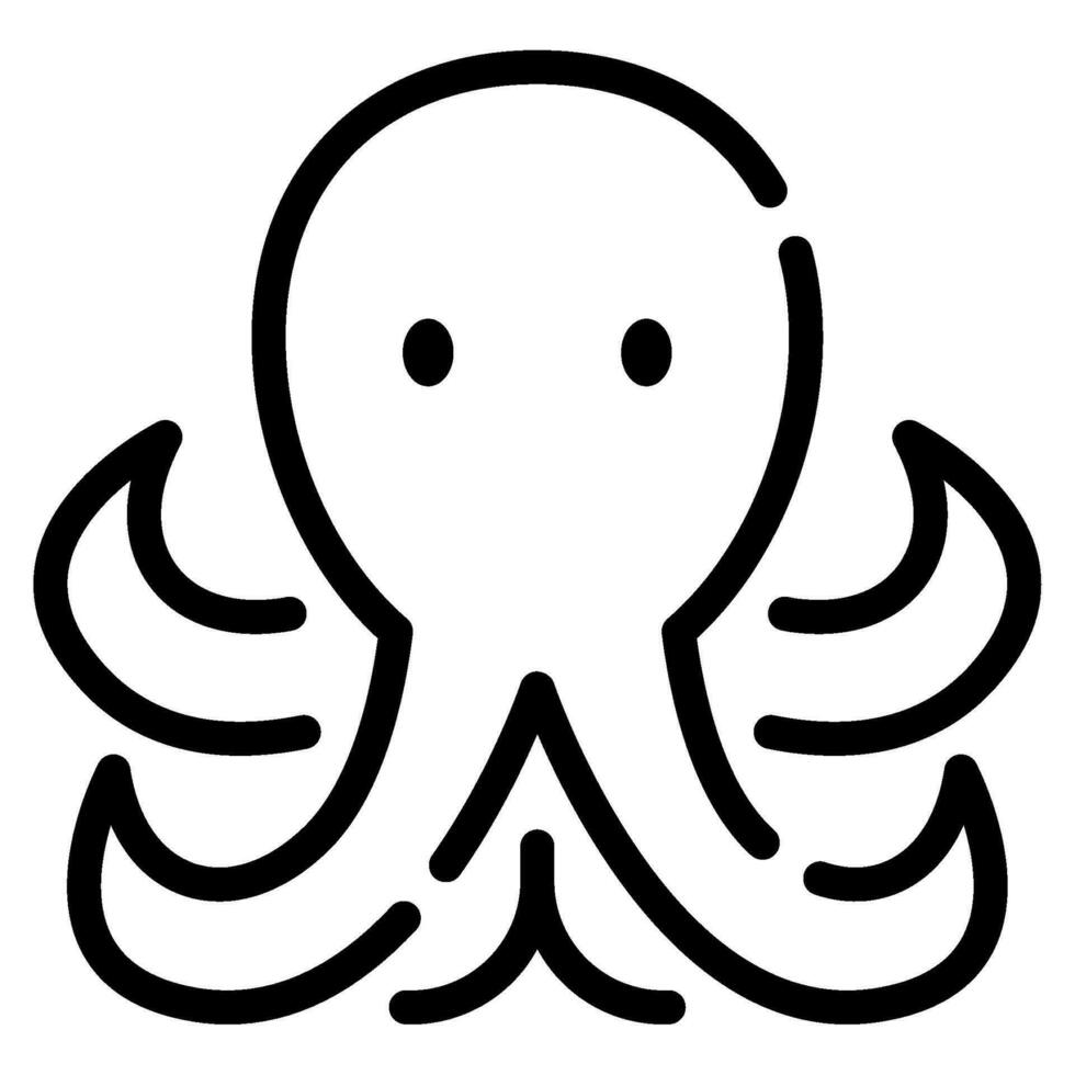 pulpo icono ilustración para web, aplicación, infografía, etc vector