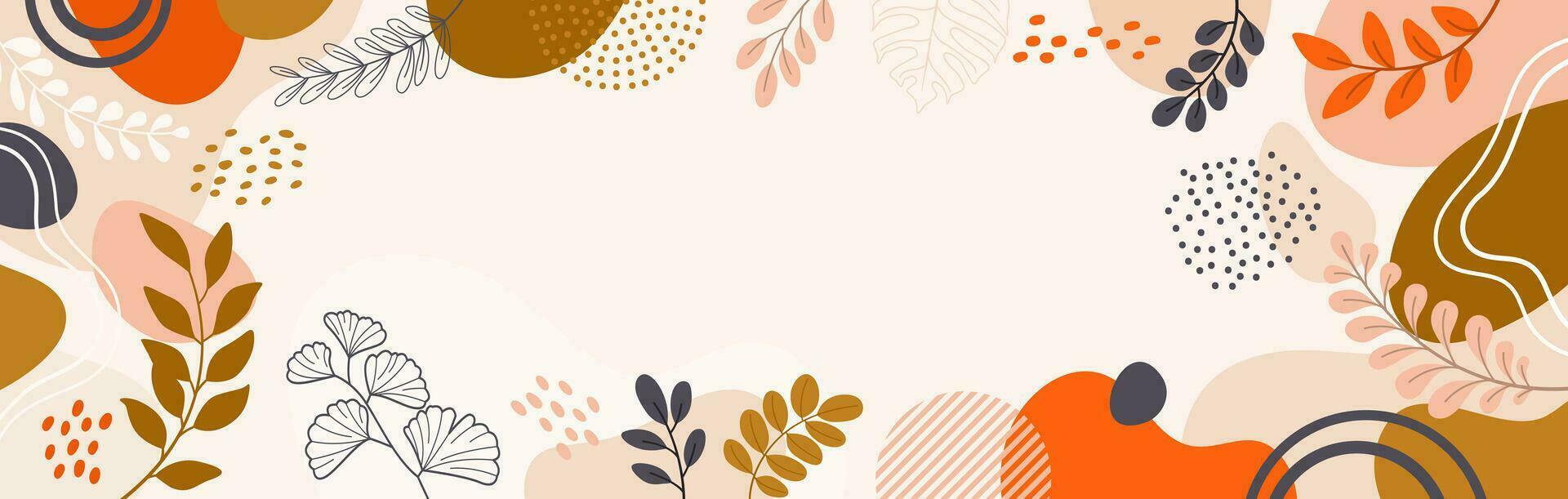 Design banner frame flower Spring background with beautiful. flower background for design. Colorful background with tropical plants. vector