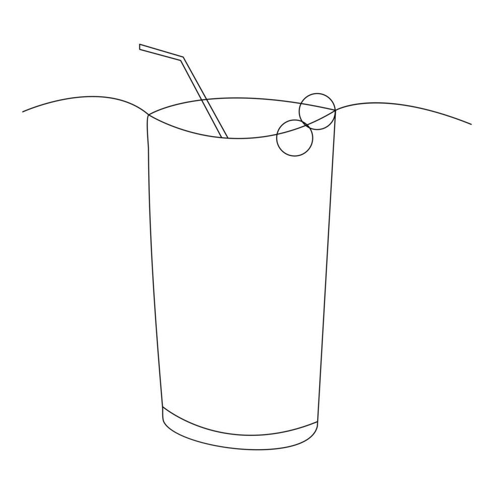 continuo soltero línea Arte dibujo de vino vaso contorno bebida elemento vector ilustración