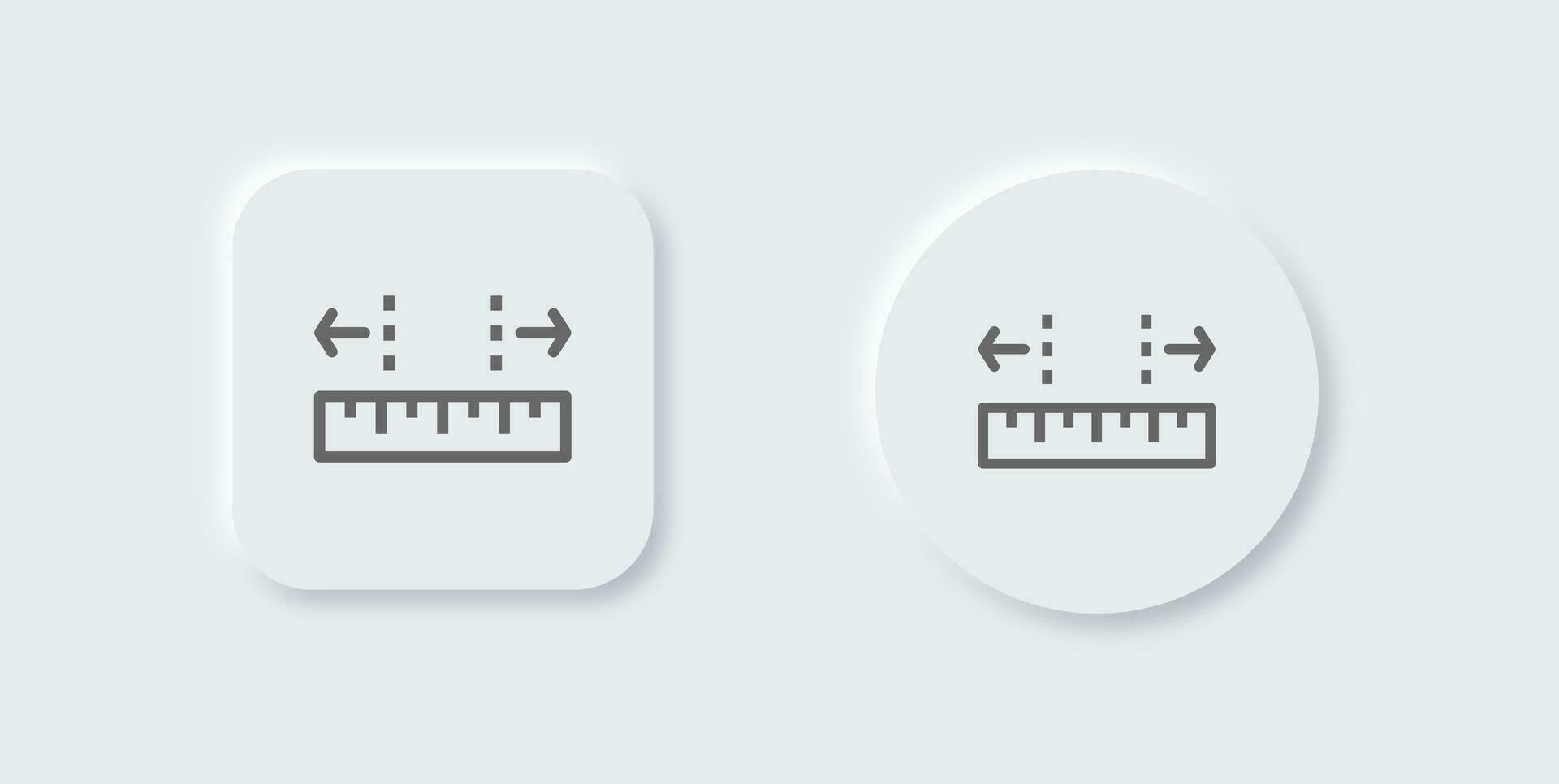 Width line icon in neomorphic design style. Size signs vector illustration.