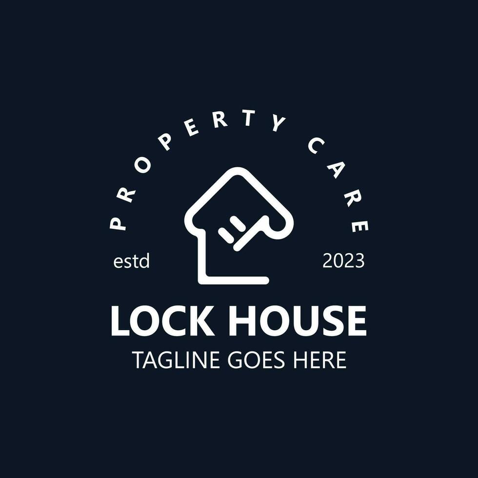 Lock House secure logo design, smart key home property, business vector  template