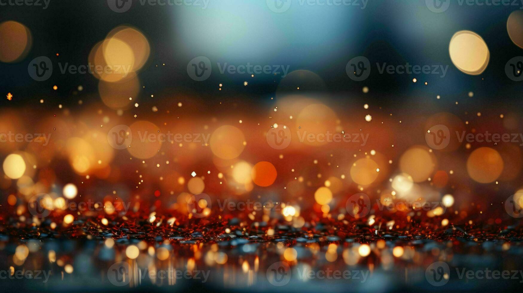 AI generated Celebrate Winter's Magic with Enchanting Holiday Colorful of Bokeh Shiny Glitters Golden Snowflakes on a Red-Silver Backdrop, Creating a Joyful and Festive Atmosphere Background photo