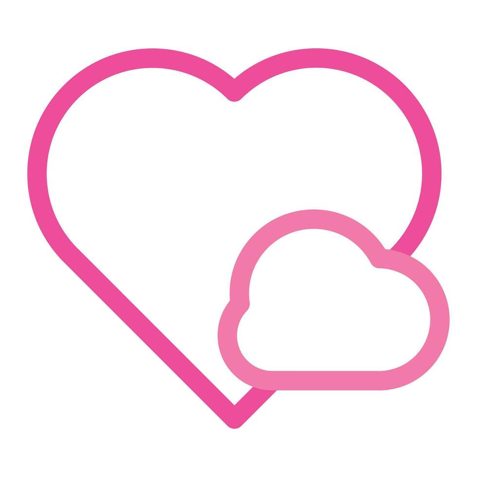 pink love icon for valentine day isolated on white background vector