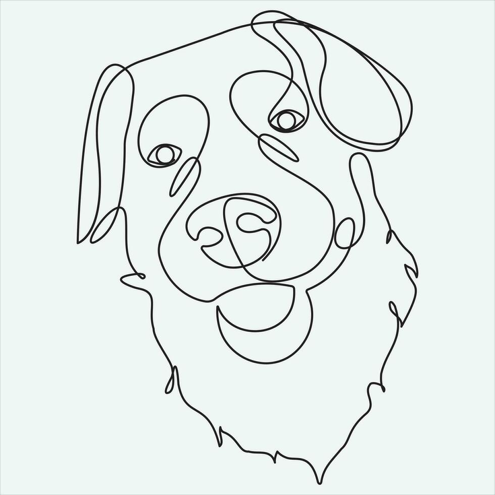 Continuous Vector line drawing of dog one line drawing