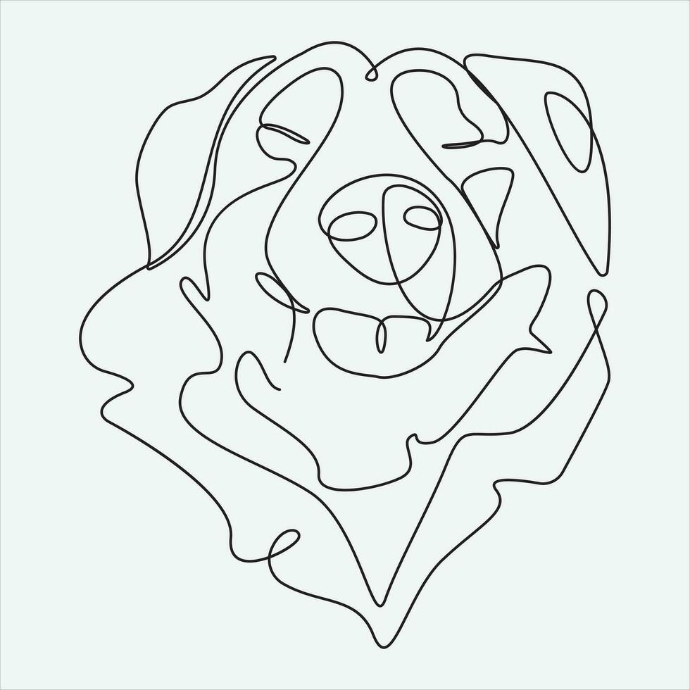 Continuous Vector line drawing of dog one line drawing