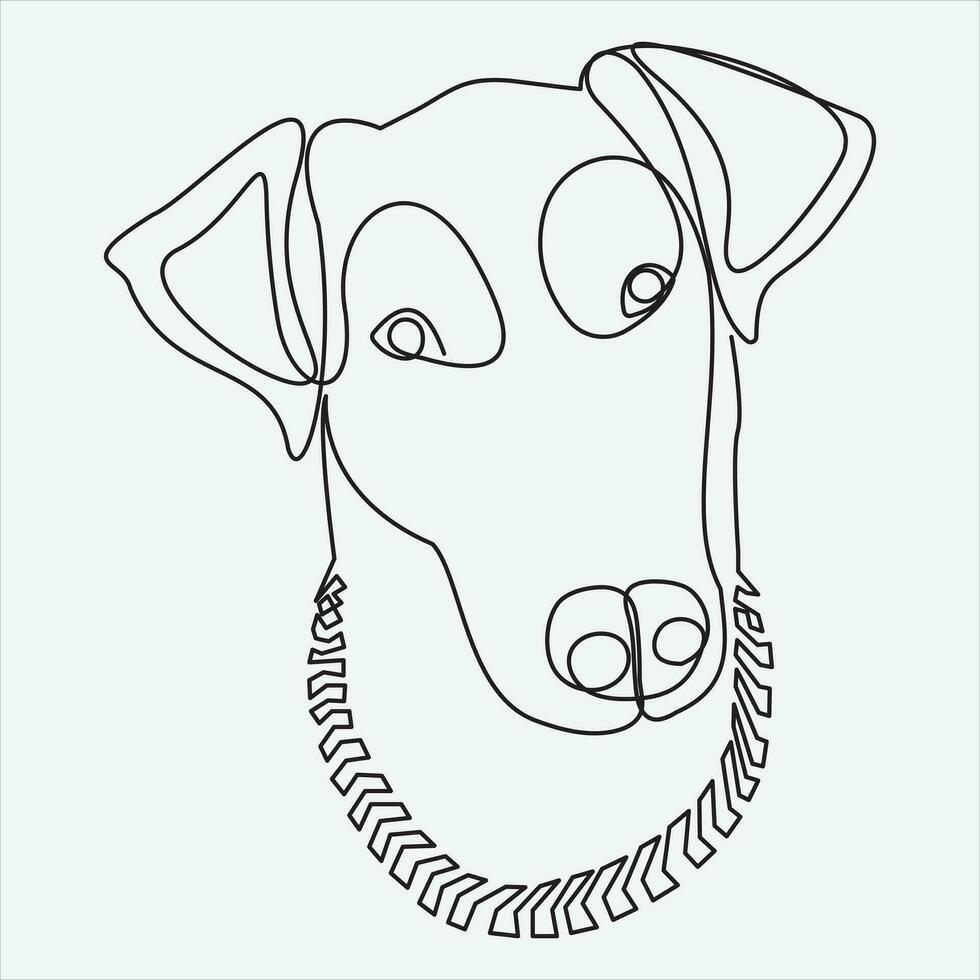 continuo vector línea dibujo de perro uno línea dibujo