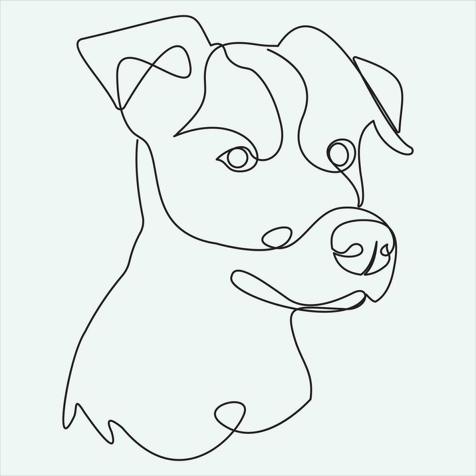 continuo vector línea dibujo de perro uno línea dibujo