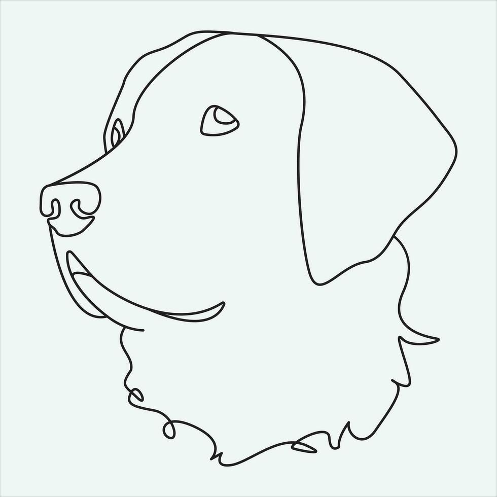 uno línea mano dibujado perro contorno vector ilustración