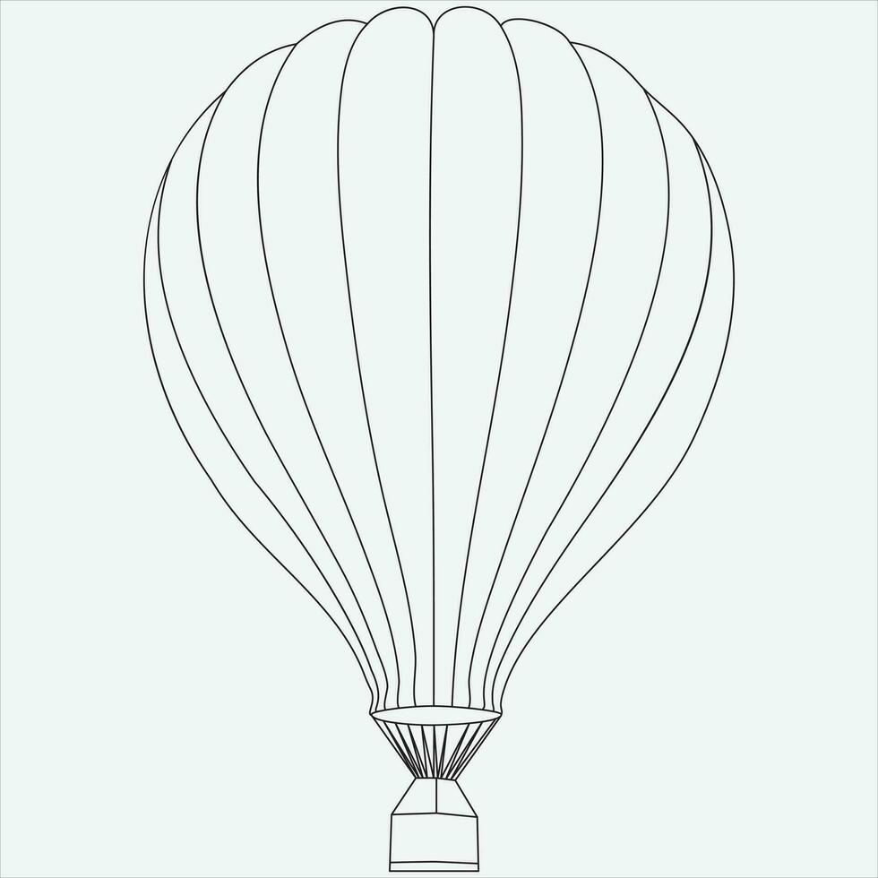 One line hand drawn balloon outline vector illustration