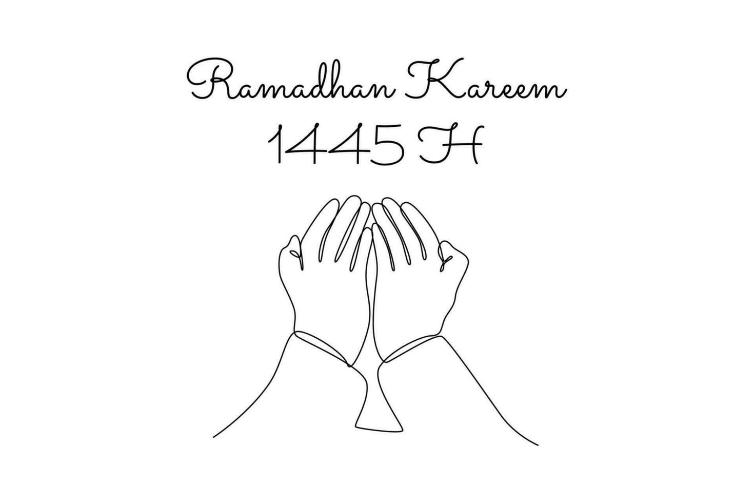 One continuous line drawing of Welcoming Ramadan concept. Doodle vector illustration in simple linear style.