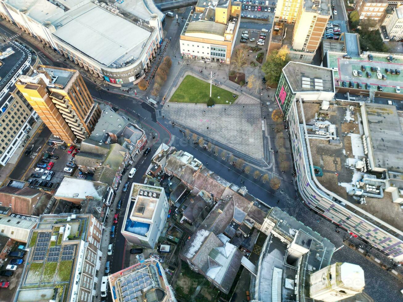 Beautiful High angle View of Central Luton City of England UK. December 1st, 2023 photo