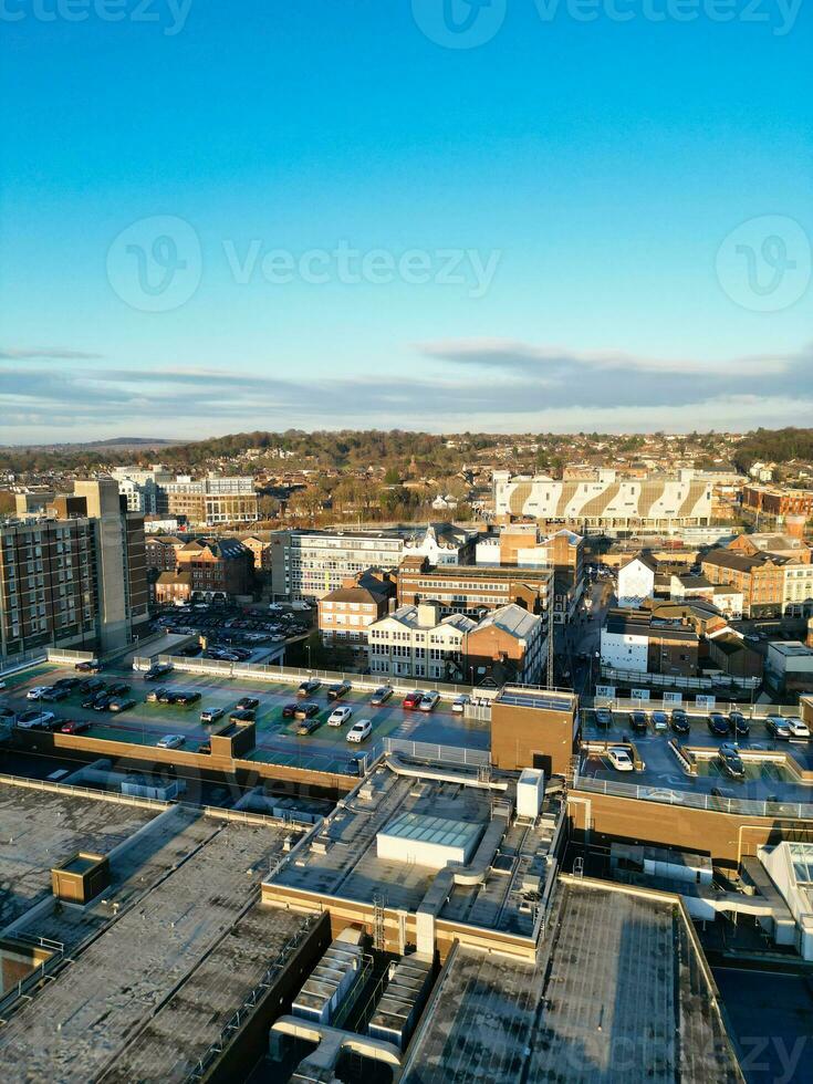 Beautiful High angle View of Central Luton City of England UK. December 1st, 2023 photo