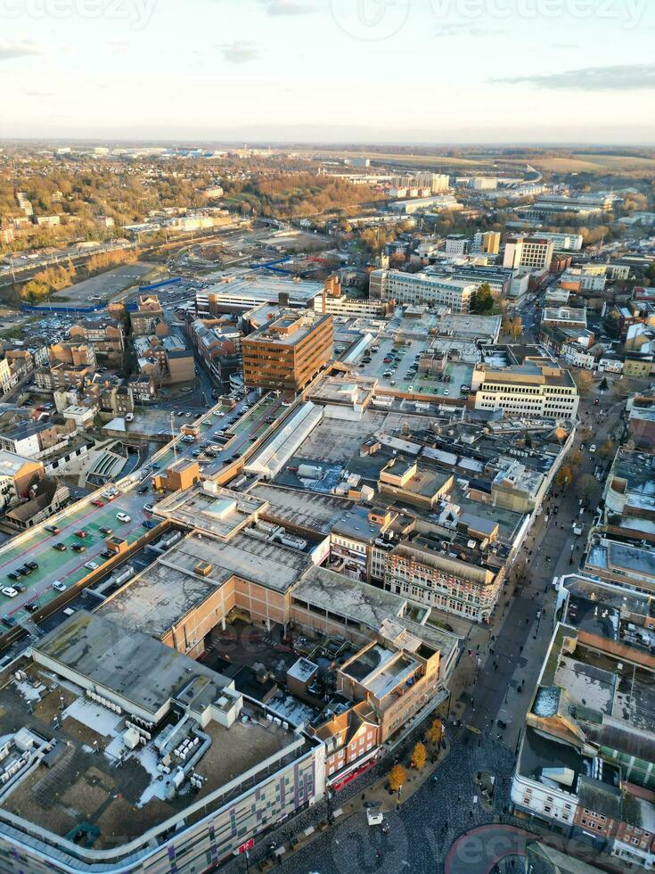 Beautiful High angle View of Central Luton City of England UK. December 1st, 2023 photo