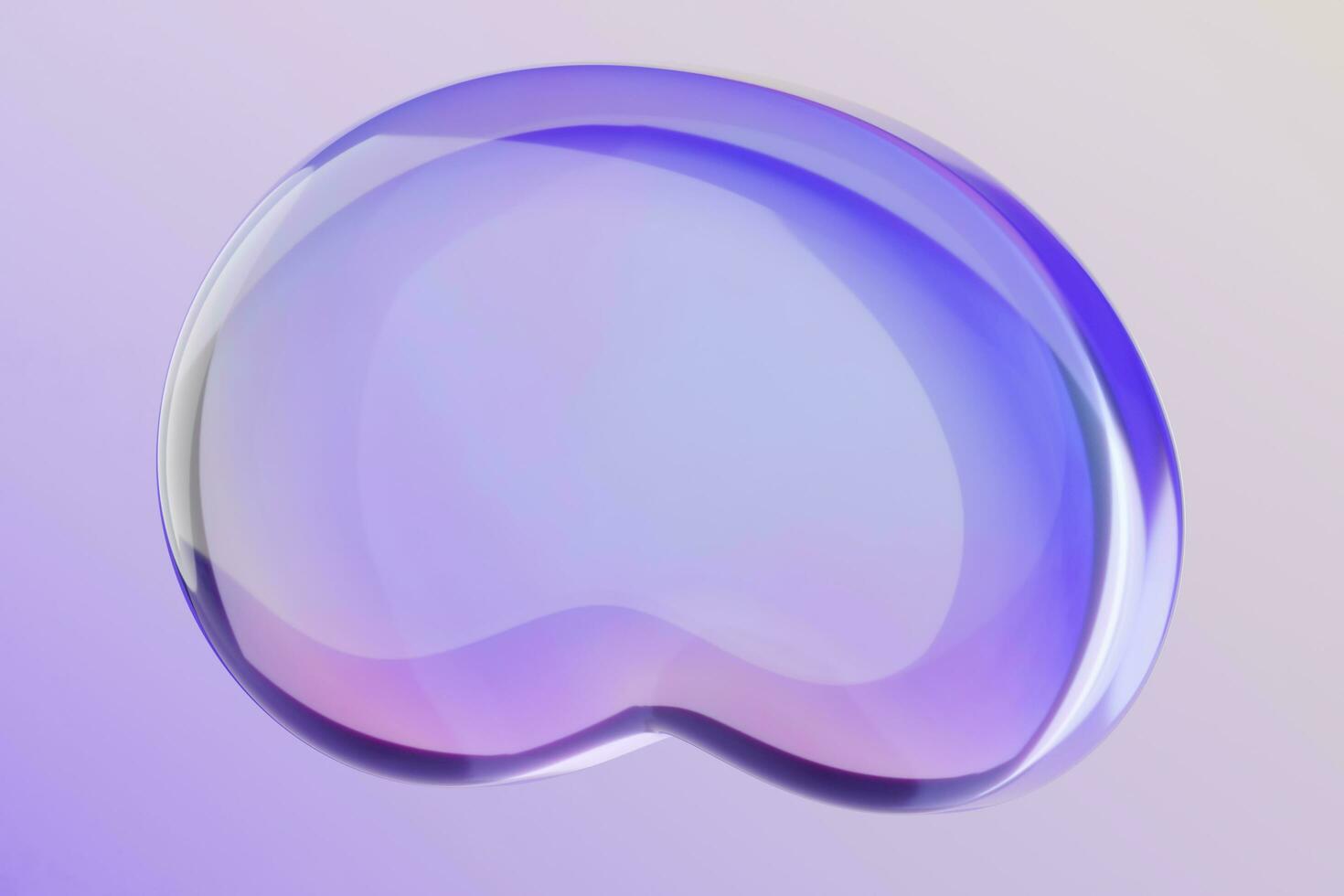 Speech bubbles on iridescent holographic gradient colors background. 3D shape chat bubble. photo