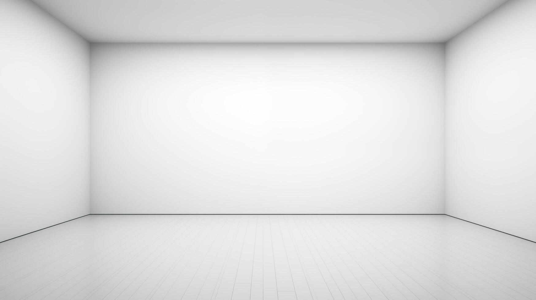 AI generated Minimalist room design with a white wall and an empty modern decor. photo