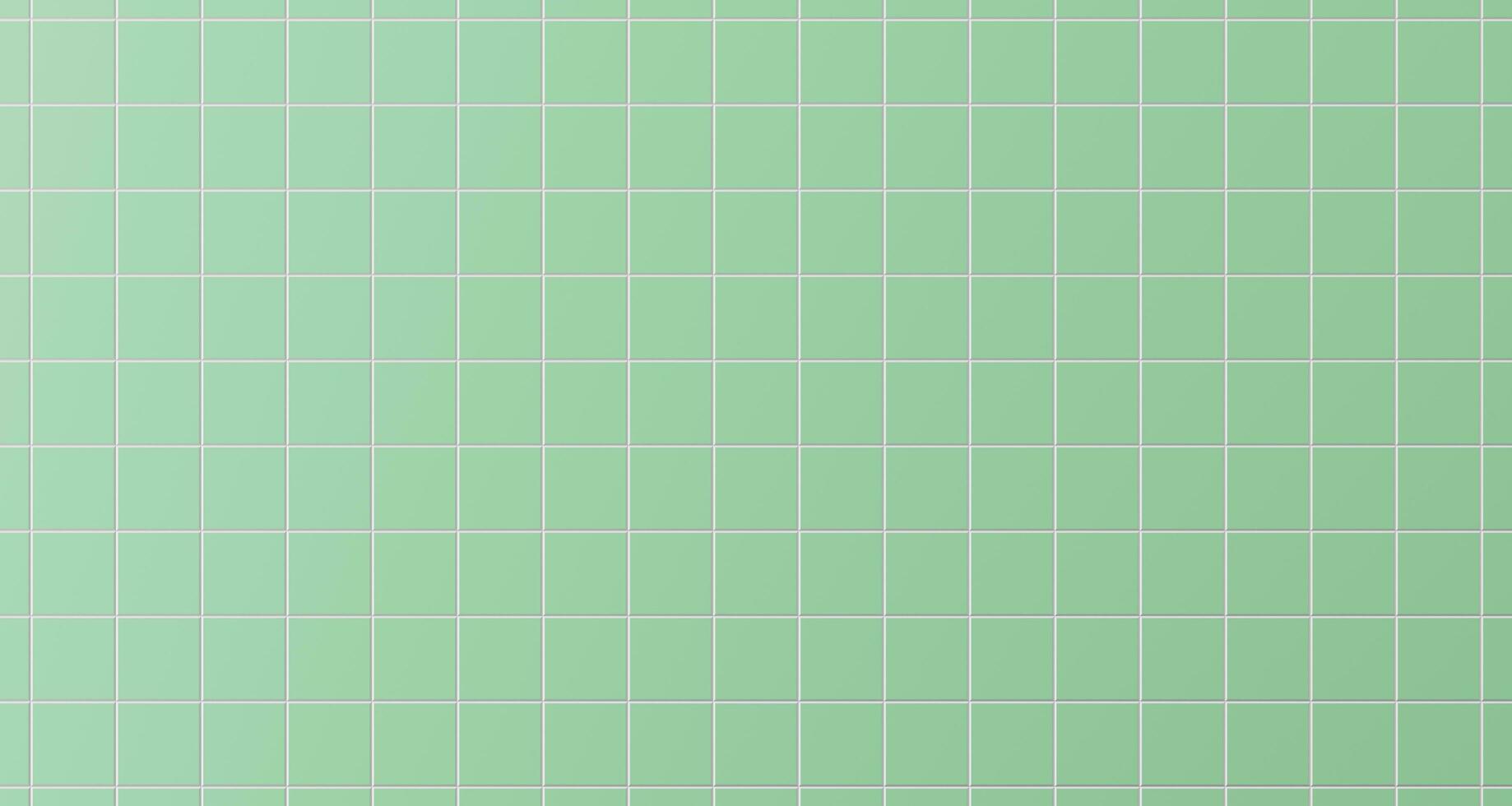 Green Square tiles wall background. photo