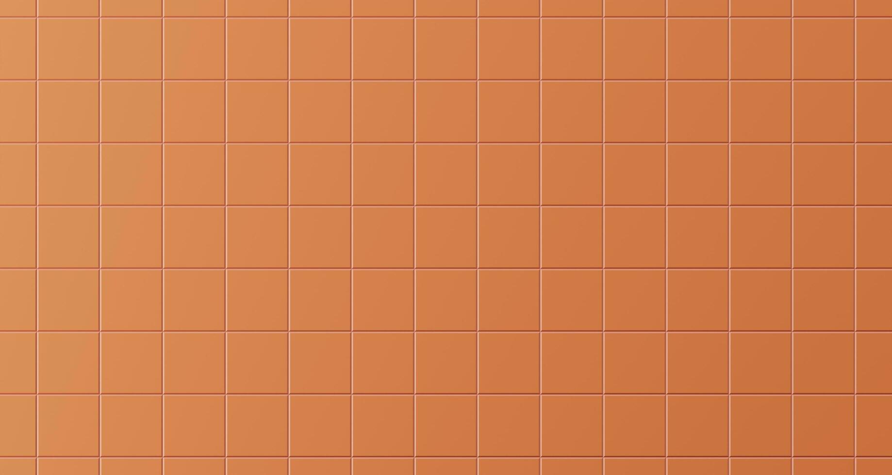 Orange brown Square tiles wall background. photo