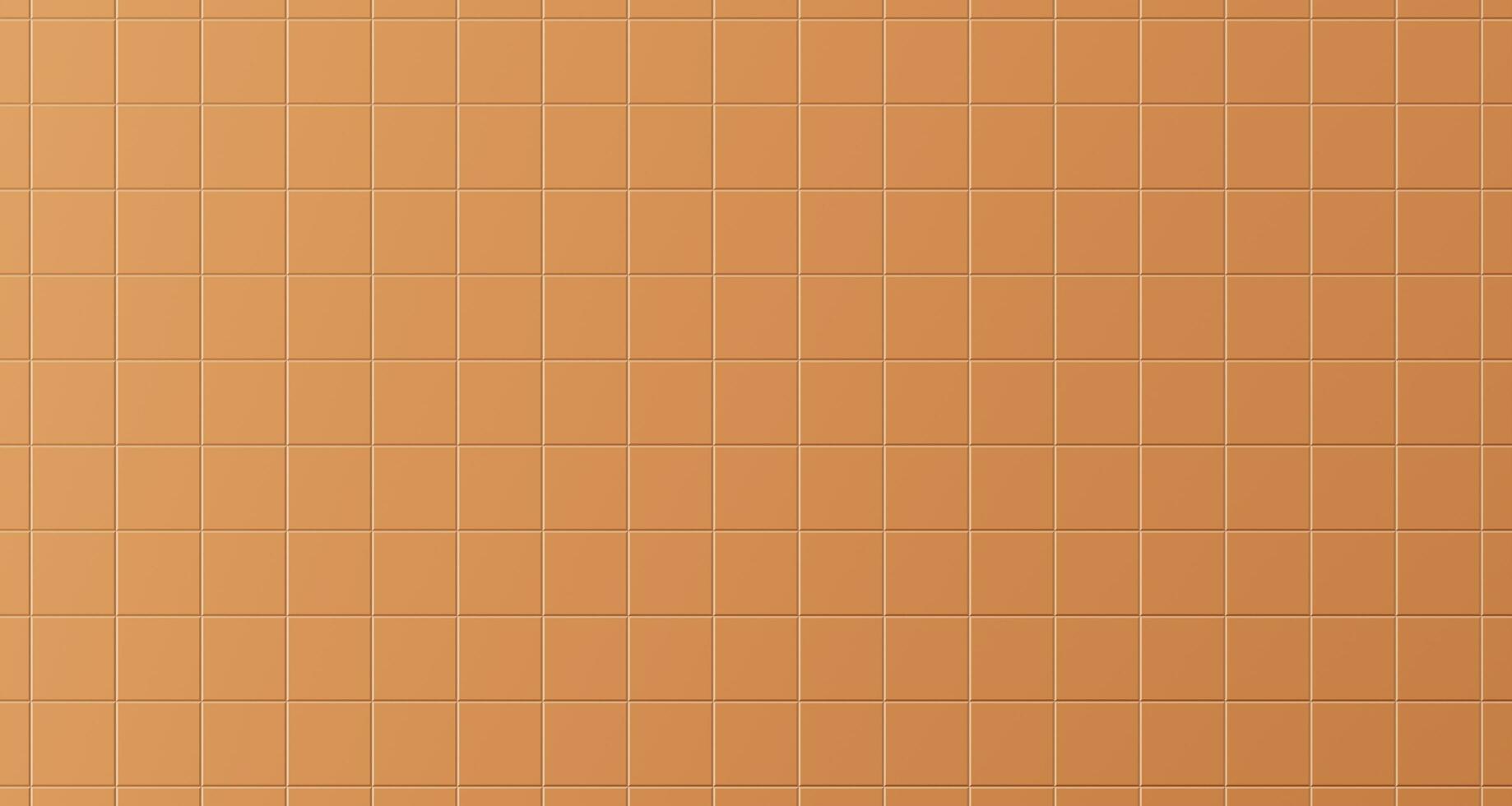 Orange brown Square tiles wall background. photo