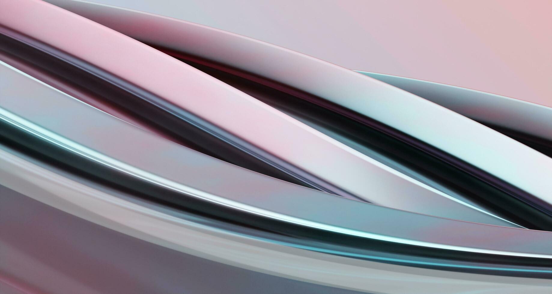 Abstract 3d shape iridescent holographic gradient colors. photo