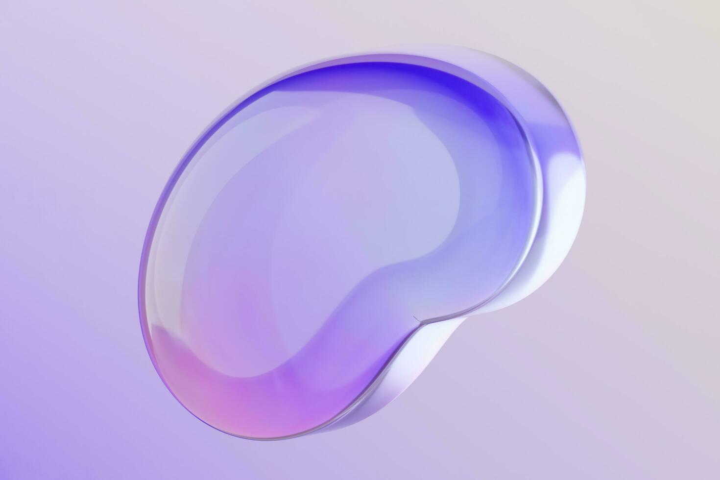 Speech bubbles on iridescent holographic gradient colors background. 3D shape chat bubble. photo