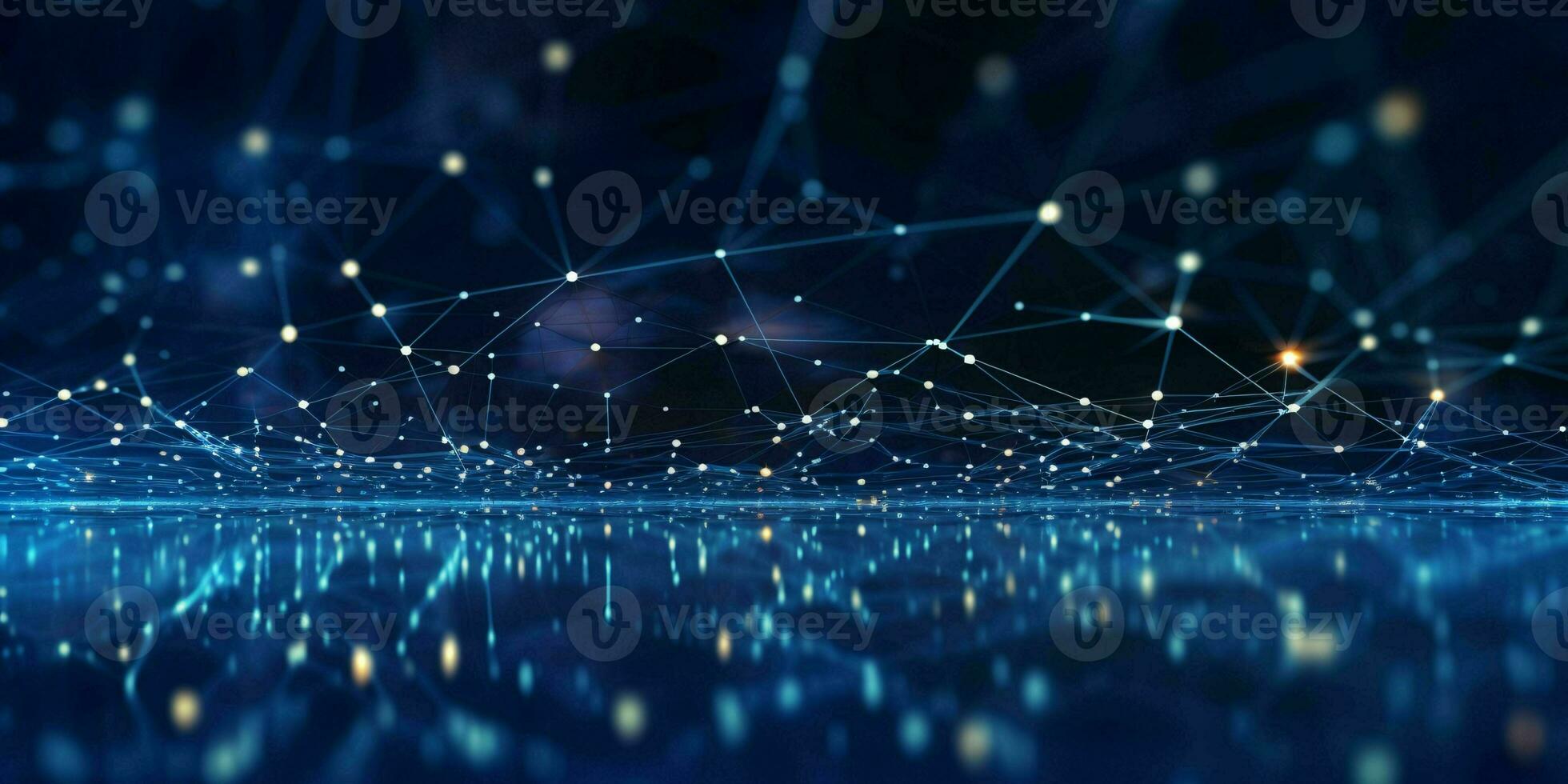 AI generated Technology Network Connection Background. Big Data Banner. Generative AI photo