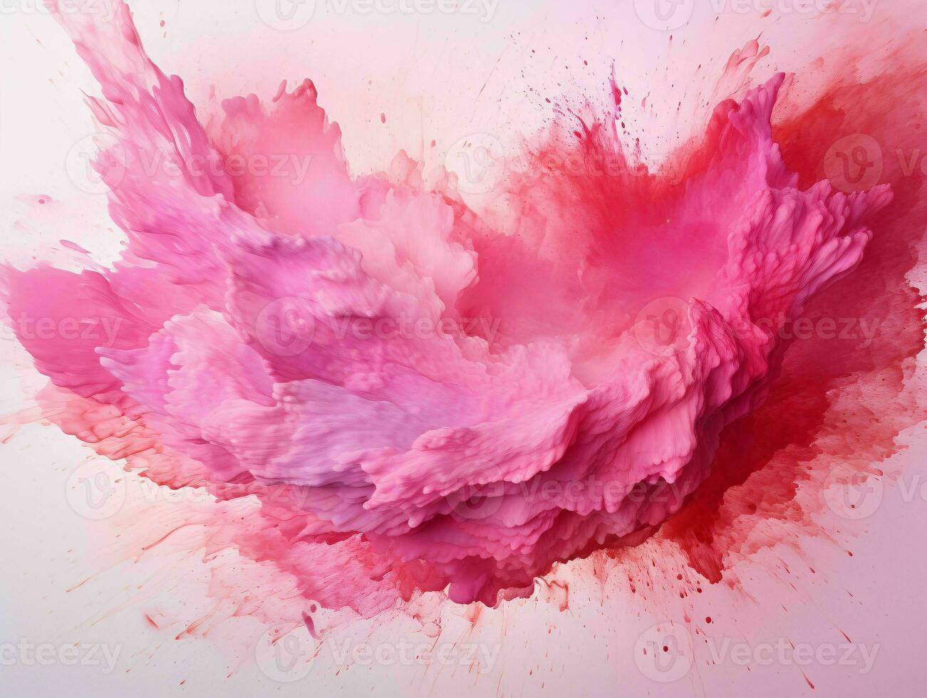 AI generated Pink Paint Splash and Texture on White Background. Paint Stain. Generative AI photo