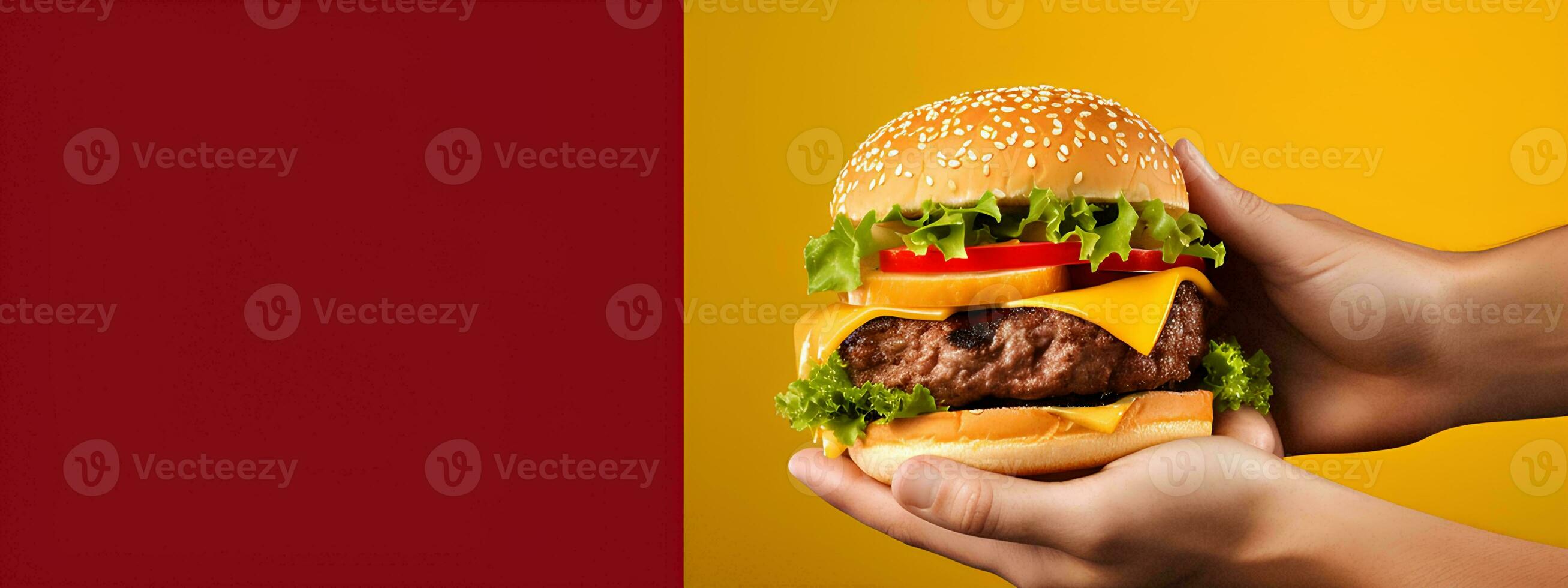 AI generated Christmas Day menu of burgers and fries on isolated background, festive Christmas and New Year theme, for posters and banners, banner mockup photo