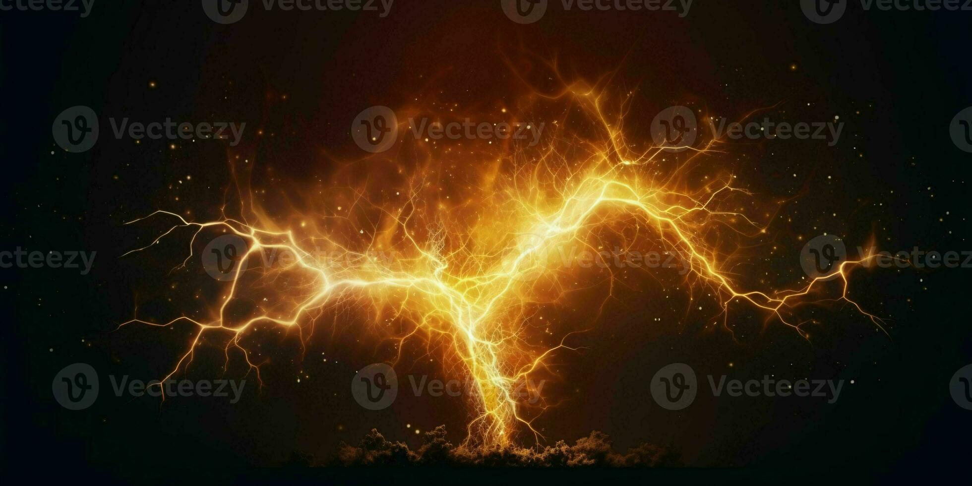 AI generated Energy Lightning. Thunderbolt Background. Generative AI photo