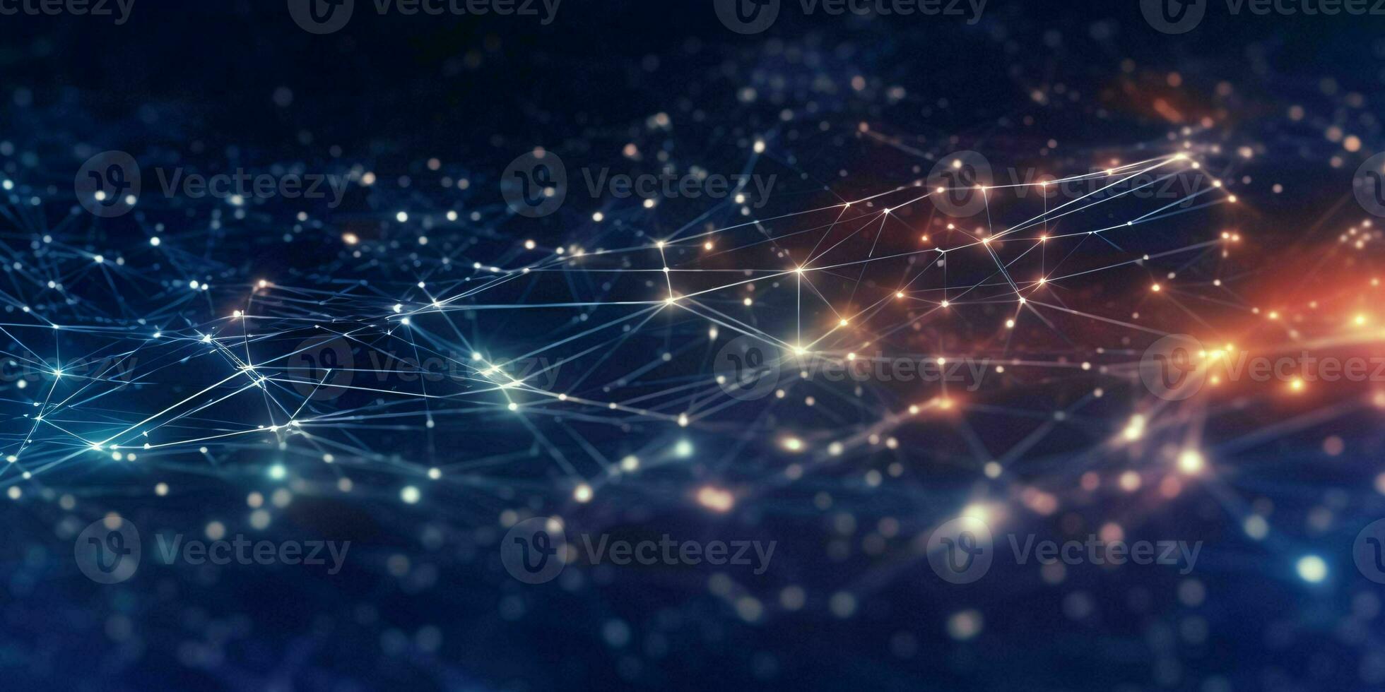 AI generated Technology Network Connection Background. Big Data Banner. Generative AI photo