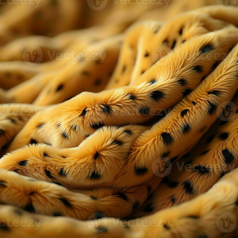 AI generated Leopard Fur Pattern Texture Background. Leopard Wool Fabric. Generative AI photo