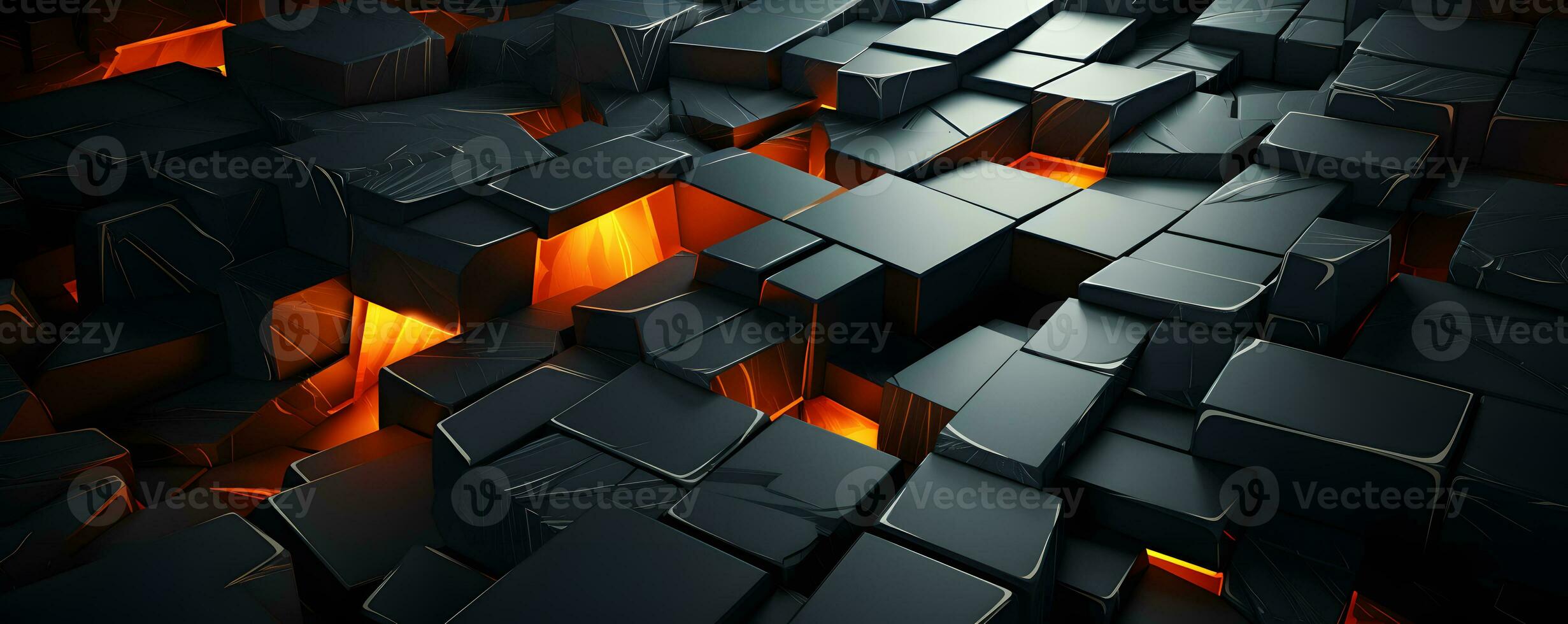 AI generated Elegant Black and Gold Geometric Background with Metal Effect. Futuristic Background. Generative Ai photo