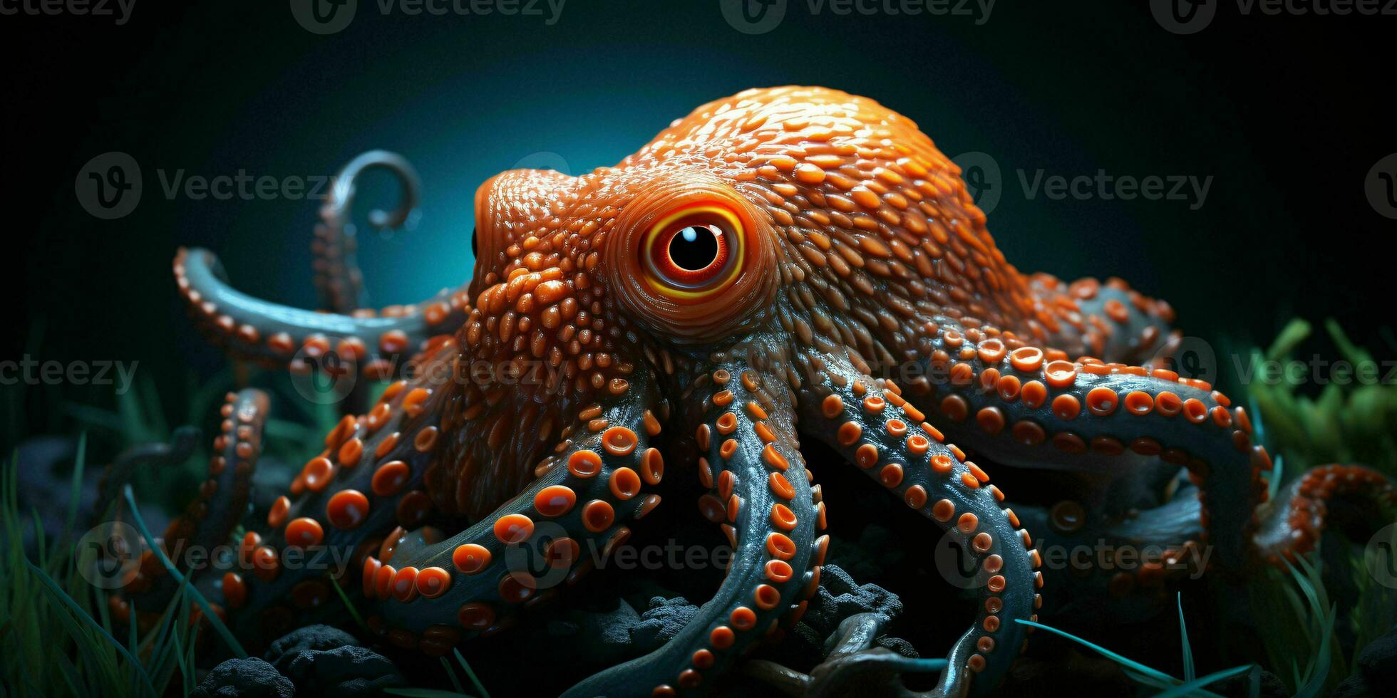 AI generated Close up of an Octopus Underwater. Generative AI photo
