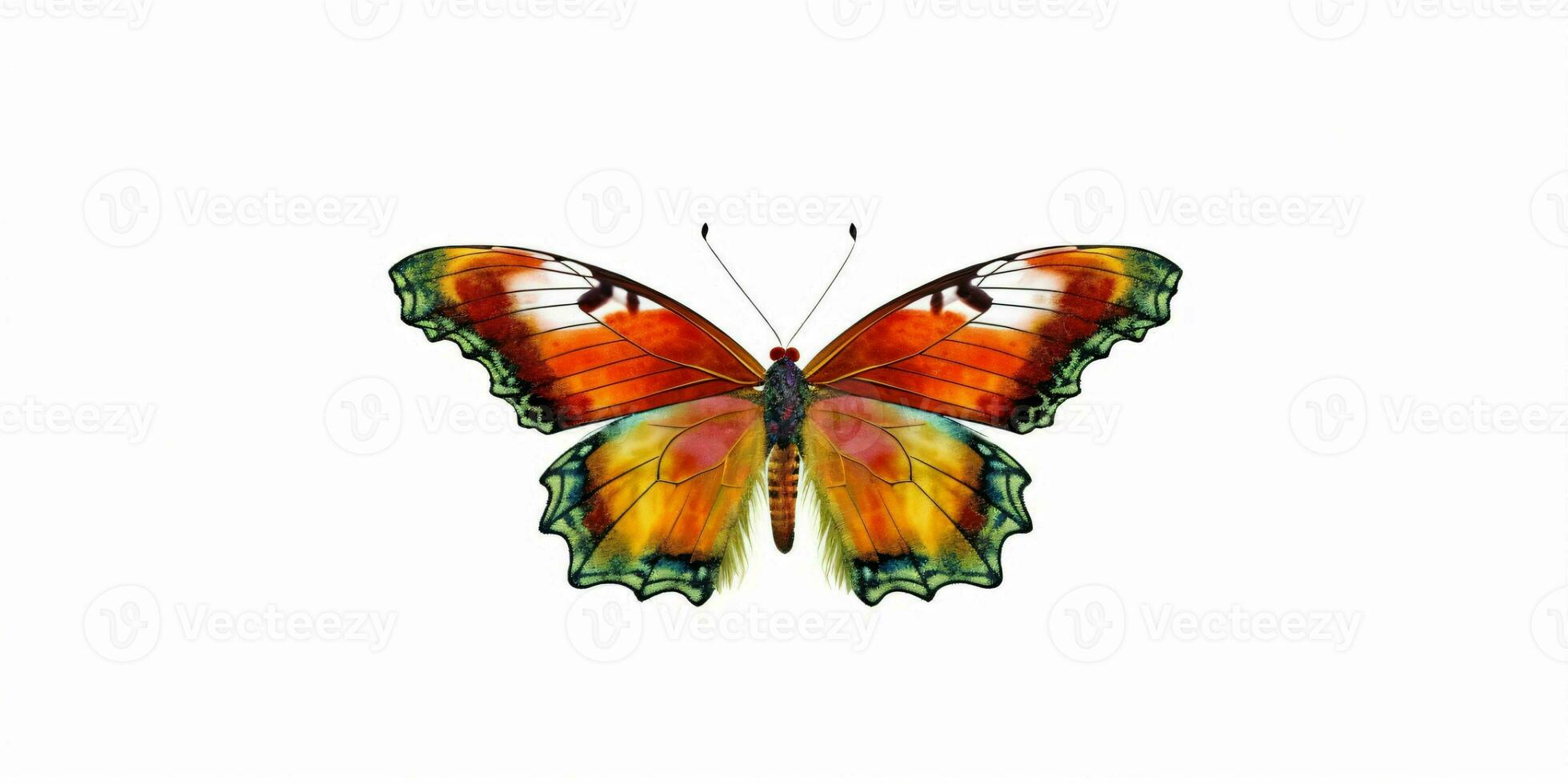 AI generated Beautiful and Colorful Butterfly Isolated on White Background. Generative AI photo