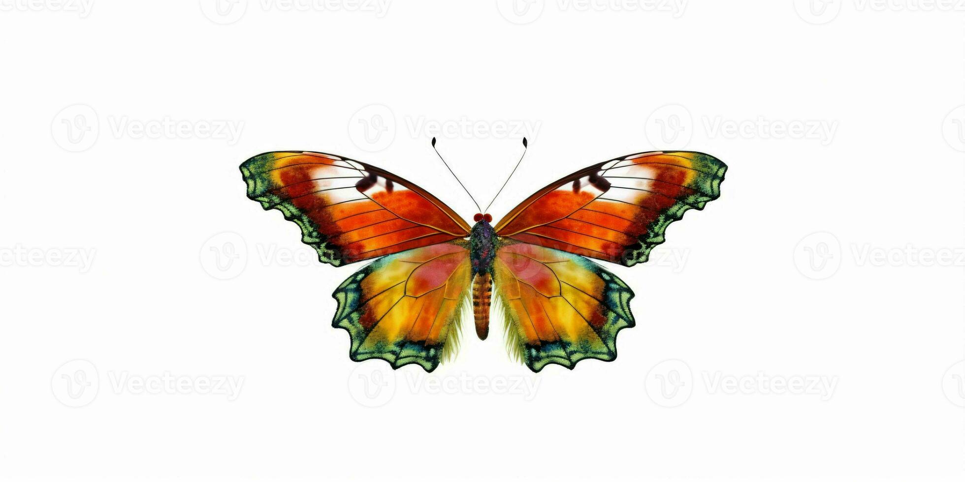 AI generated Beautiful and Colorful Butterfly Isolated on White Background. Generative AI photo