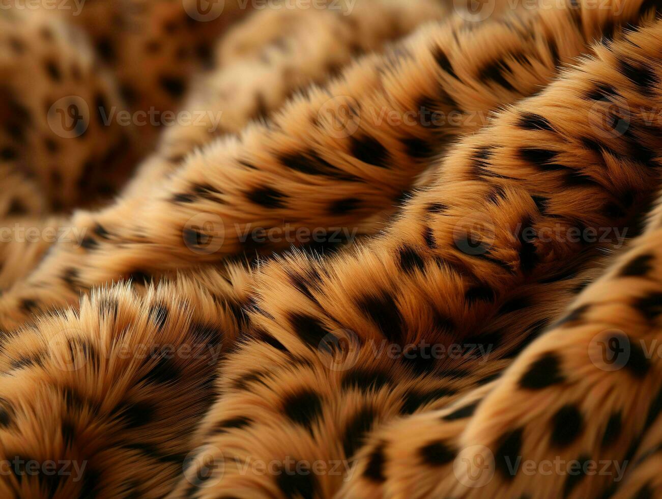 AI generated Leopard Fur Pattern Texture Background. Leopard Wool Fabric. Generative AI photo