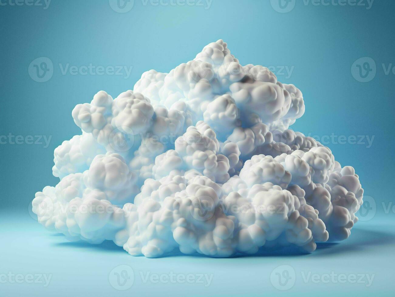 AI generated White Clouds Isolated on Blue Studio Background. Fluffy Cloud. Generative AI photo