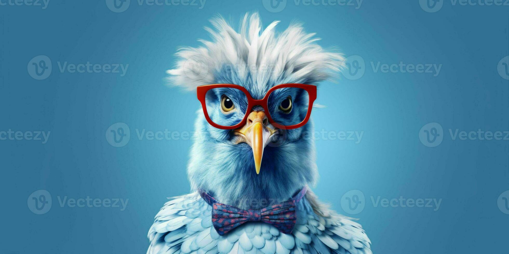 AI generated Cute and Funny Chicken Wearing Glasses and Casual Outfit. Generative AI photo