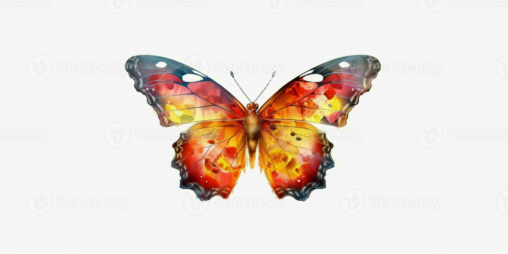 AI generated Beautiful and Colorful Butterfly Isolated on White Background. Generative AI photo