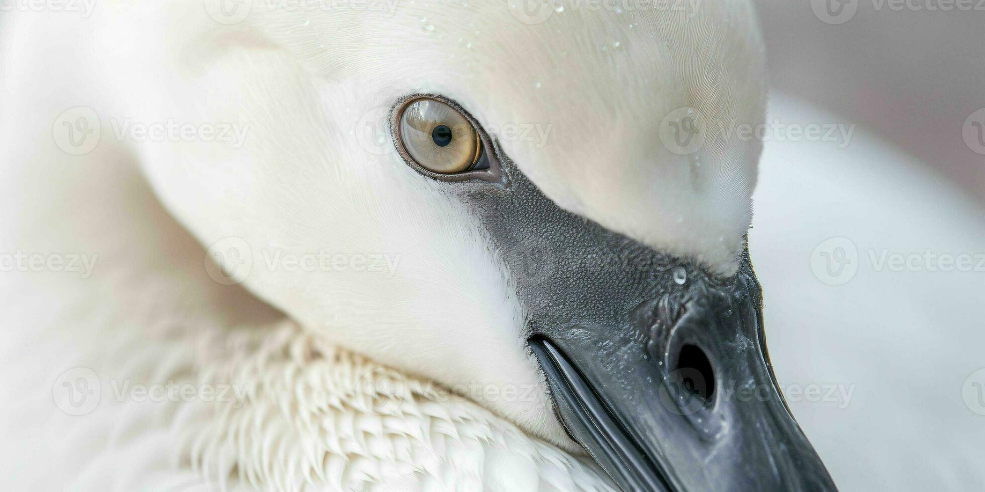 ai generado cerca arriba de un blanco cisne con hermosa ojos. generativo ai foto