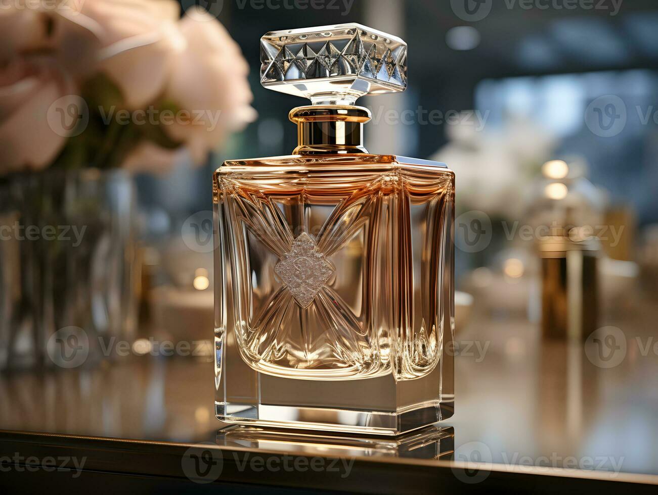 AI generated Luxurious Perfume Bottle. Generative Ai photo