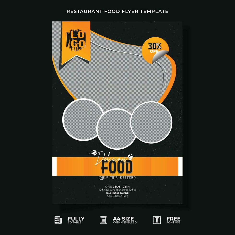 Professional Restaurant Food Flyer Template. vector