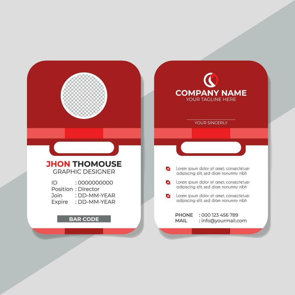 profesional y creativo corporativo negocio carné de identidad tarjeta modelo. vector