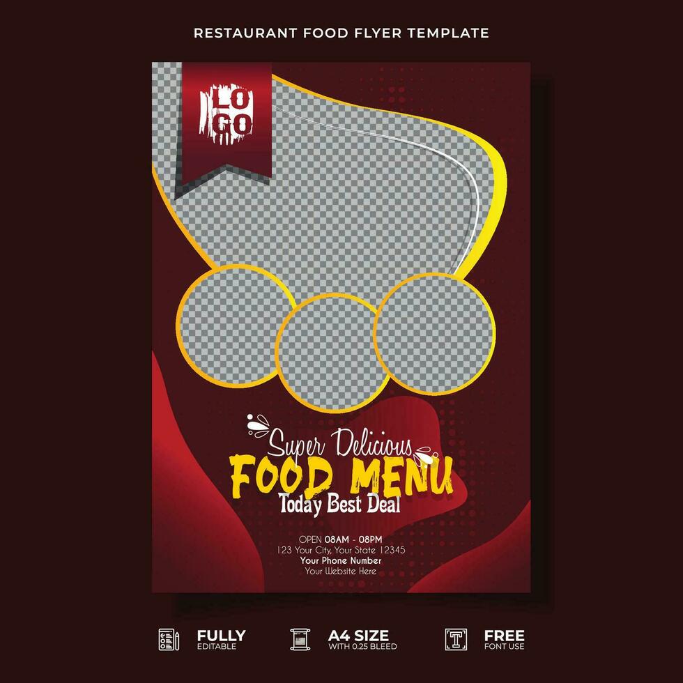 Professional Restaurant Food Flyer Template. vector