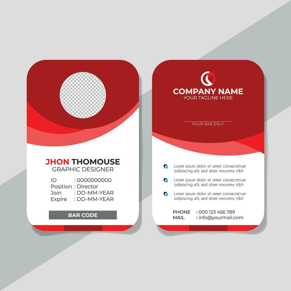 profesional y creativo corporativo negocio carné de identidad tarjeta modelo. vector