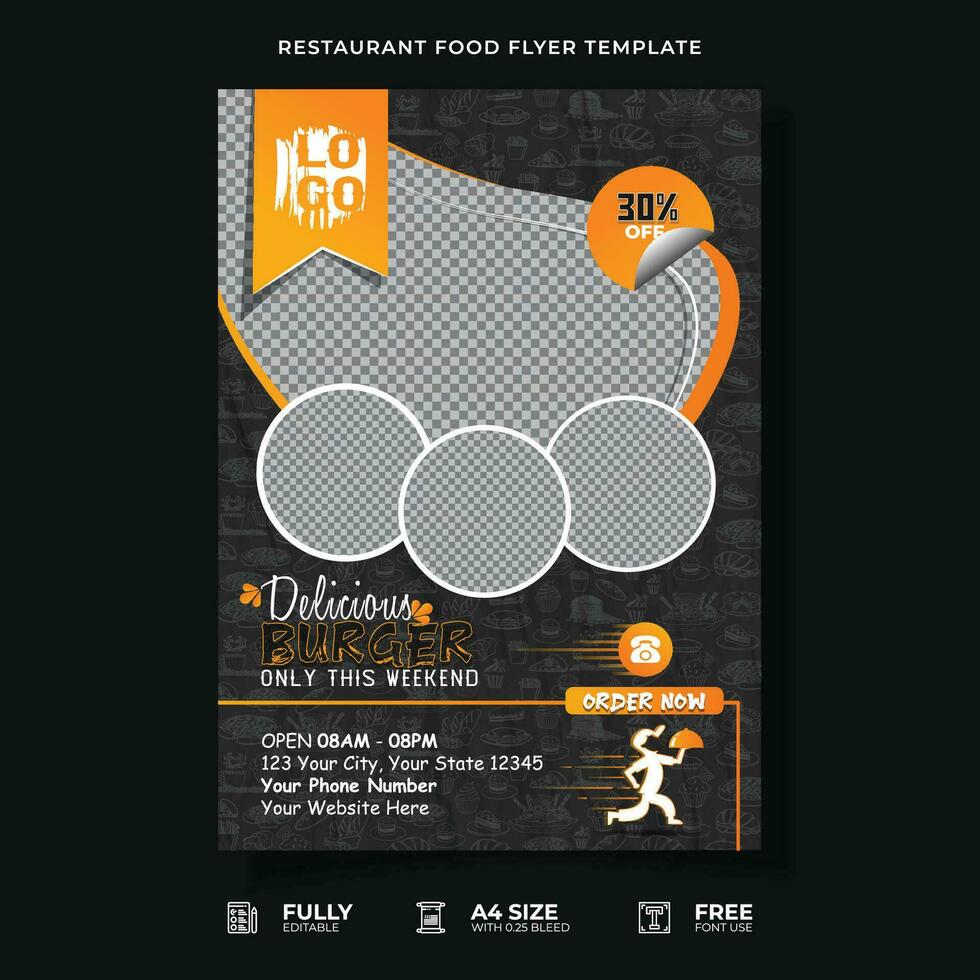 Professional Restaurant Food Flyer Template. vector