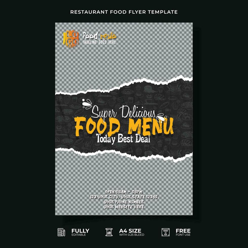 Professional Restaurant Food Flyer Template. vector